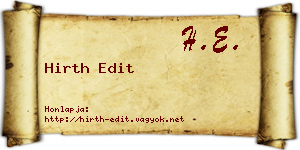 Hirth Edit névjegykártya